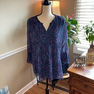 Women’s ~ Charter Club Paisley Ruffle Top💙